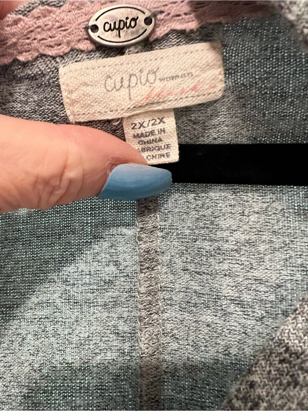 Cupio Boss Lady Hooded Knit Top - Gray - Picture 2 of 4